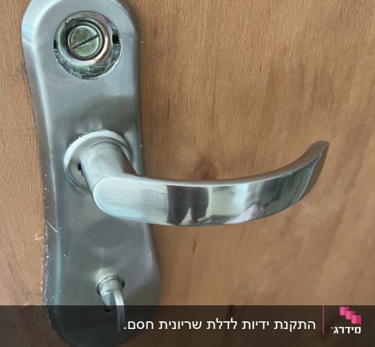 ידית דלת מתכת עם מנעול גלילי